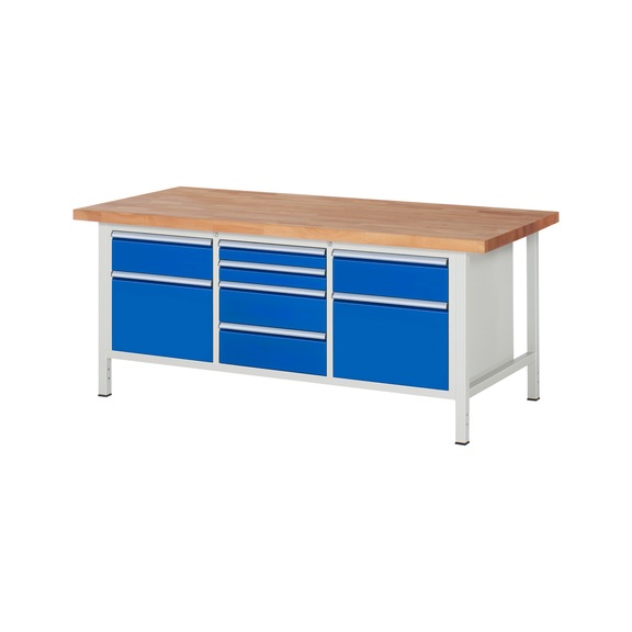RAU Workbench 2000x900x840mm 8xpartial drawer extension Series 8572A2 - Workbench series 8000
