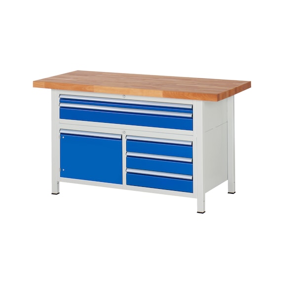 RAU Workbench 1500x700x840mm 5xpartial drawer extension 1xdoor Series 8922A2 - Workbench series 8000