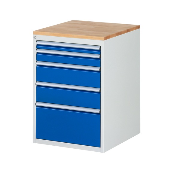 RAU drawer cabinet L5.2 580x650x825 mm solid beech 5xpartial drawer extension - Drawer cabinet (storage equipment, workshop)