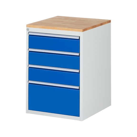 RAU drawer cabinet L5.3 580x650x825 mm solid beech 4 x partial extension drawers - Drawer cabinet (storage equipment, workshop)