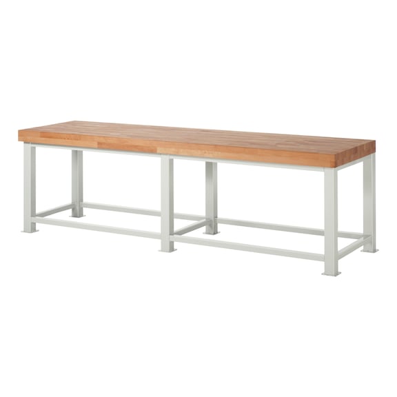 RAU Schwerlastwerkbank 4.500 kg Traglast 3000x900x900 mm Buchen-Platte 100 mm - Werkbank (System-Arbeitsplatz, Werkstatt, Sonstiges)