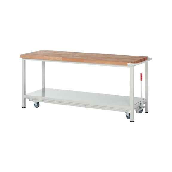 RAU Workbench with chassis 8000 2000x700x880 mm Beech worktop 40 mm - Workbench (system workstation, workshop, other)
