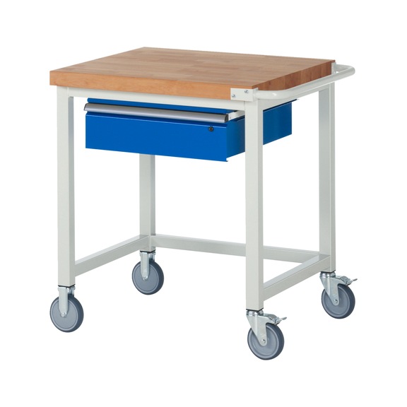 RAU Mobile workbench 8000 750x700x880 mm 1 drawer partial extension beech top - Workbench (system workstation, workshop, other)