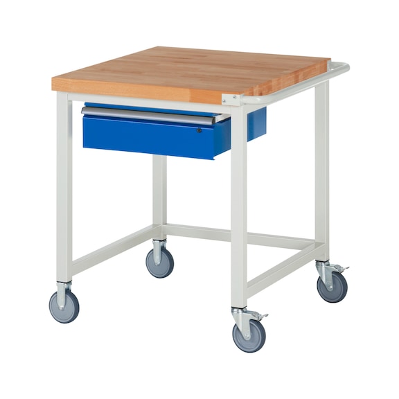RAU Mobile workbench 8000 750x900x880 mm 1 drawer partial extension beech top - Workbench (system workstation, workshop, other)
