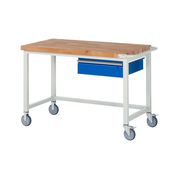 RAU Mobile workbench 8000 1250x700x880 mm 1 drawer with partial extension beech panel - Workbench (system workstation, workshop, other)