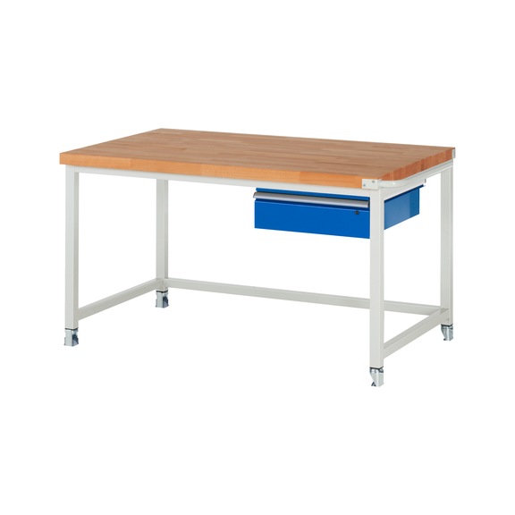 RAU Mobile workbench 8000 1500x900x880 mm 1 drawer, partial extension, beech top - Workbench (system workstation, workshop, other)