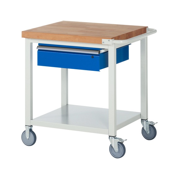 RAU Mobile workbench 8000 750x700x880 mm Storage shelf 1 drawer, partial extension - Workbench (system workstation, workshop, other)