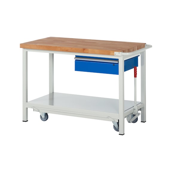 RAU Workbench with mobile frame 8000 1250x700x880 mm 1 drawer with partial extension - Workbench (system workstation, workshop, other)