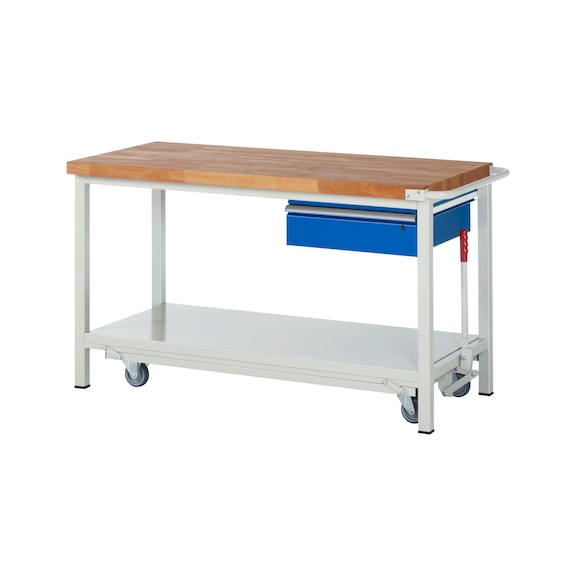 RAU Werkbank mit Fahrgestell 8000 1500x700x880 mm 1 Schublade Teilauszug - Werkbank (System-Arbeitsplatz, Werkstatt, Sonstiges)