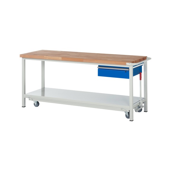 RAU Workbench with mobile frame 8000 2000x700x880 mm 1 drawer with partial extension - Workbench (system workstation, workshop, other)