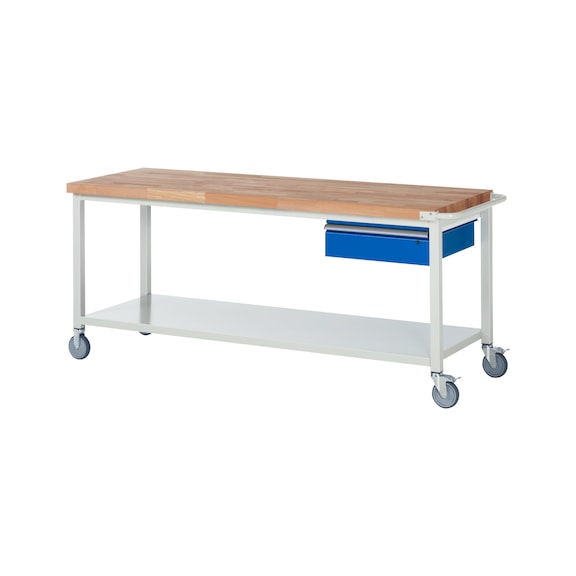 RAU Mobile workbench 8000 2000x700x880 mm Storage shelf 1 drawer, partial extension - Workbench (system workstation, workshop, other)