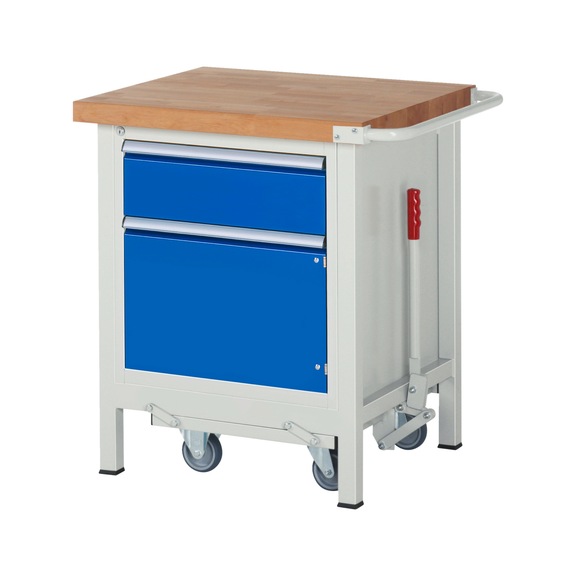 RAU Werkbank mit Fahrgestell 8152 750x700x880 mm 1 Schublade Teilauszug 1 Tür - Werkbank (System-Arbeitsplatz, Werkstatt, Sonstiges)