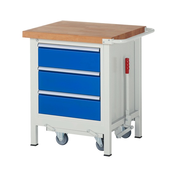 RAU Workbench with chassis 8157 750x700x880 mm 3 drawers, partial extension - Workbench (system workstation, workshop, other)