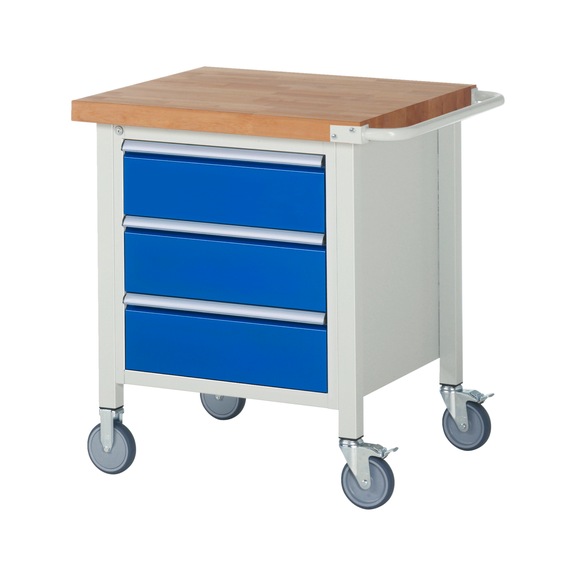 RAU Fahrbare Werkbank 8157 750x700x880 mm 3 Schubladen Teilauszug - Werkbank (System-Arbeitsplatz, Werkstatt, Sonstiges)