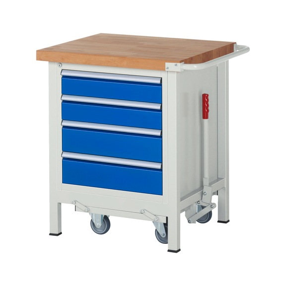 RAU Workbench with chassis 8162 750x700x880 mm 4 drawers with partial extension - Workbench (system workstation, workshop, other)