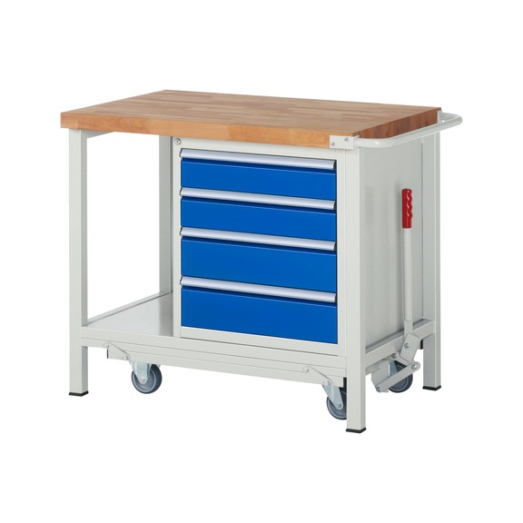 RAU Workbench with trolley 8162 1000x700x880 mm 4 drawers, partial extension - Workbench (system workstation, workshop, other)