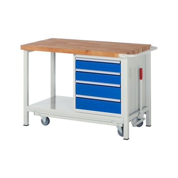 RAU Workbench with chassis 8162 1250x700x880 mm 4 drawers with partial extension - Workbench (system workstation, workshop, other)