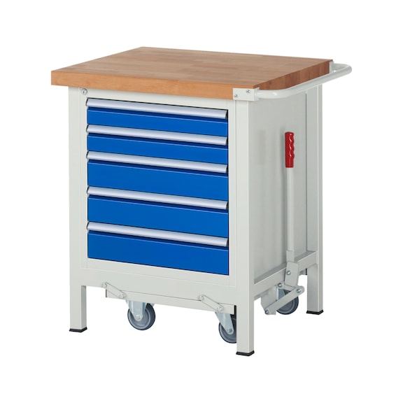 RAU Workbench with chassis 8171 750x700x880 mm 5 drawers with partial extension - Workbench (system workstation, workshop, other)