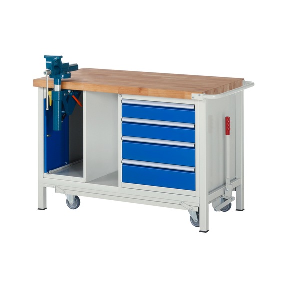 RAU Workbench with chassis 8185-6 1250x700x880 mm 4 drawers with partial extension - Workbench (system workstation, workshop, other)