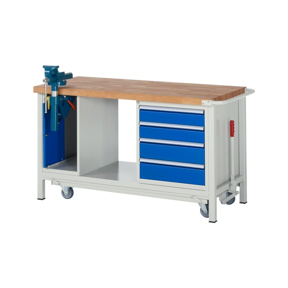 RAU Workbench with chassis 8185 1500x700x880 mm 4 drawers, partial extension - Workbench (system workstation, workshop, other)