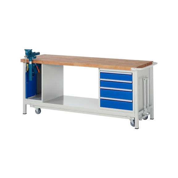 RAU Workbench with chassis 8185 2000x700x880 mm 4 drawers, partial extension - Workbench (system workstation, workshop, other)
