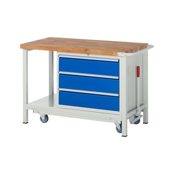RAU Workbench with chassis 8257 1250x700x880 mm 3 drawers, partially extendable - Workbench (system workstation, workshop, other)