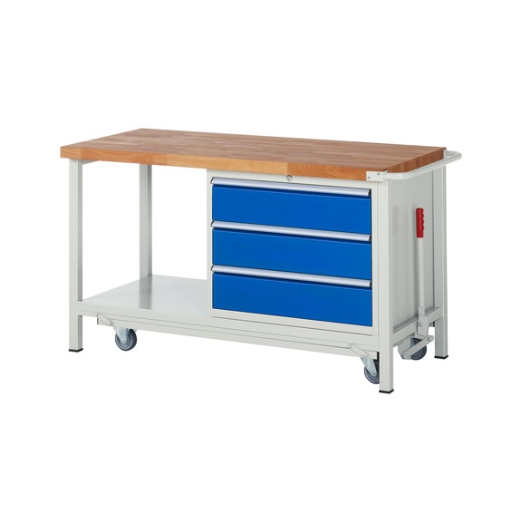 RAU Workbench with trolley 8257 1500x700x880 mm 3 drawers, partial extension - Workbench (system workstation, workshop, other)