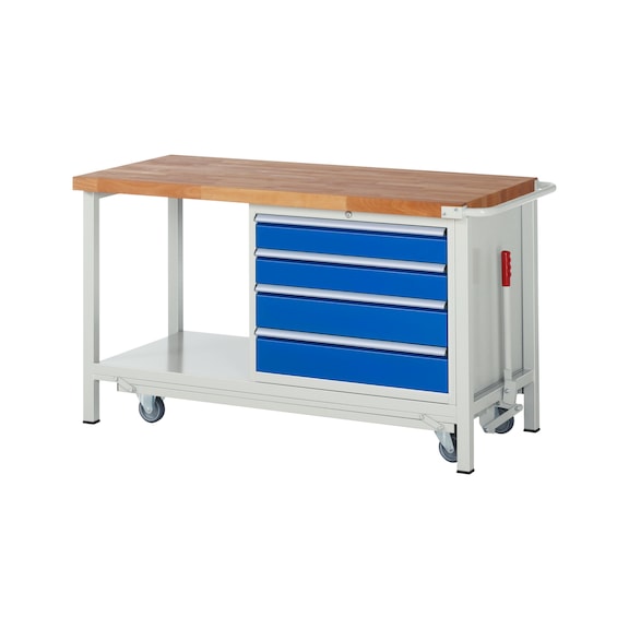 RAU Workbench with trolley 8262 1500x700x880 mm 4 drawers, partial extension - Workbench (system workstation, workshop, other)
