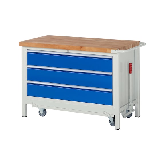 RAU Workbench with chassis 8357 1250x700x880 mm 3 drawers, partially extendable - Workbench (system workstation, workshop, other)