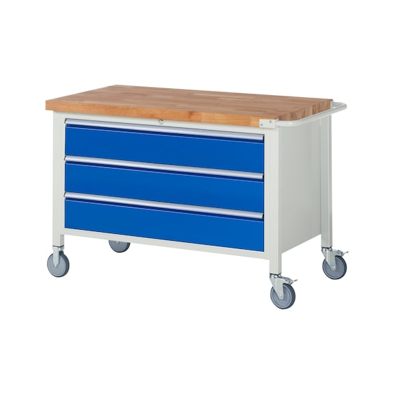 RAU Fahrbare Werkbank 8357 1250x700x880 mm 3 Schubladen Teilauszug - Werkbank (System-Arbeitsplatz, Werkstatt, Sonstiges)