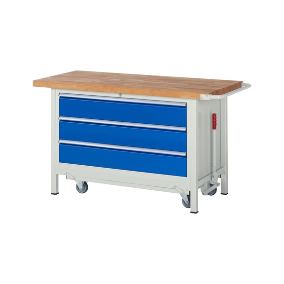 RAU Workbench with trolley 8357 1500x700x880 mm 3 drawers, partial extension - Workbench (system workstation, workshop, other)