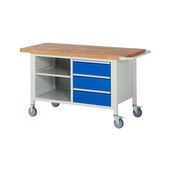 RAU Fahrbare Werkbank 8462 1500x700x880 mm 3 Schubladen Teilauszug - Werkbank (System-Arbeitsplatz, Werkstatt, Sonstiges)