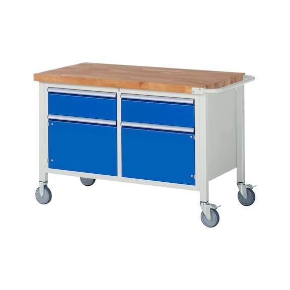 RAU Mobile workbench 8466 1250x700x880 mm 2 drawers partial extension 2 doors - Workbench (system workstation, workshop, other)