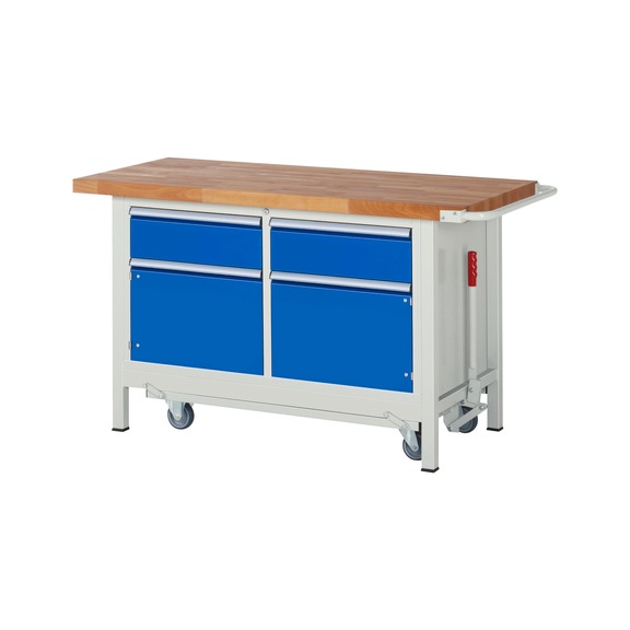 RAU Workbench with trolley 8466 1500x700x880 mm 2 drawers partial extension 1 door - Workbench (system workstation, workshop, other)
