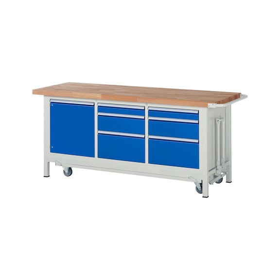 RAU Workbench with trolley 8570 2000x700x880 mm 6 drawers partial extension 1 door - Workbench (system workstation, workshop, other)