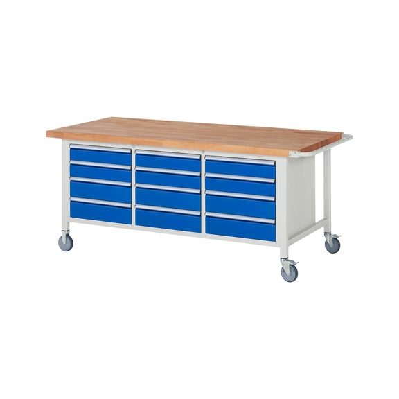 RAU Fahrbare Werkbank 8579 2000x900x880 mm 12 Schubladen Teilauszug - Werkbank (System-Arbeitsplatz, Werkstatt, Sonstiges)