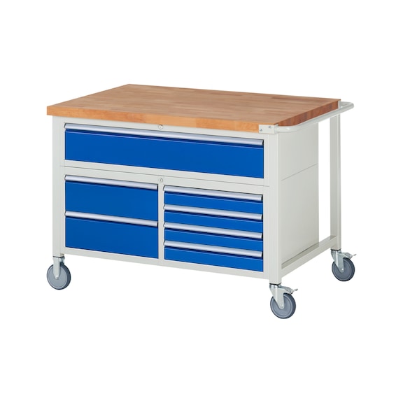 RAU Fahrbare Werkbank 8921 1250x900x880 mm 7 Schubladen Teilauszug - Werkbank (System-Arbeitsplatz, Werkstatt, Sonstiges)