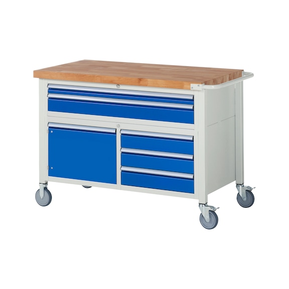 RAU Mobile workbench 8922 1250x700x880 mm 5 drawers partial extension 1 door - Workbench (system workstation, workshop, other)