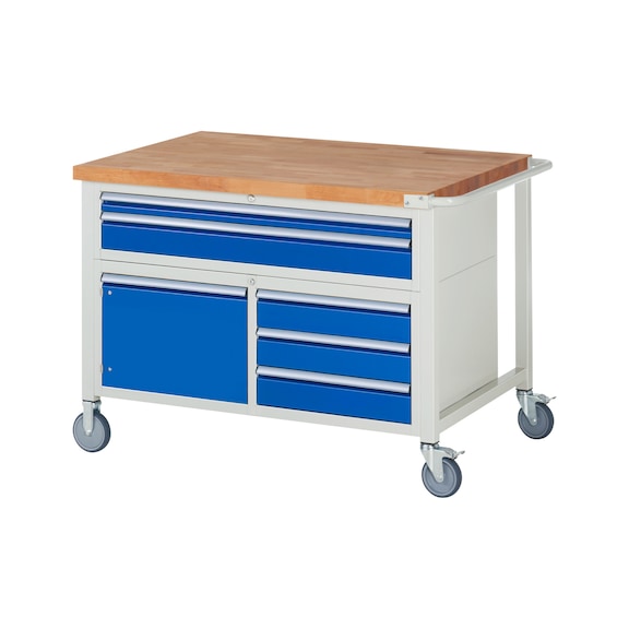 RAU Mobile workbench 8922 1250x900x880 mm 5 drawers partial extension 1 door - Workbench (system workstation, workshop, other)