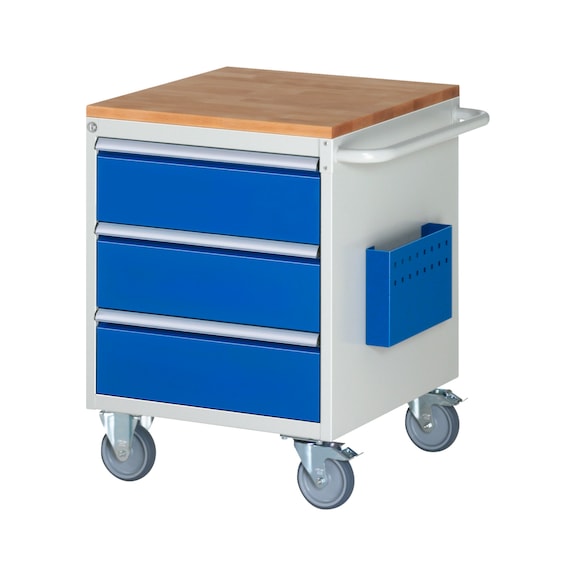 RAU Assembly trolley L3.0 580x650x795 mm 3 drawers partial extension beech top 25 mm - Assembly trolley (workshop)