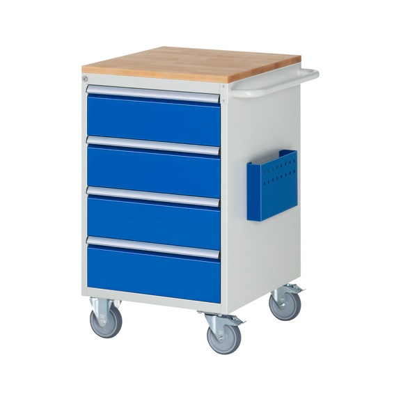 RAU Assembly trolley L5.1 580x650x975 mm 4 drawers, partial extension, beech top 25 mm - Assembly trolley (workshop)