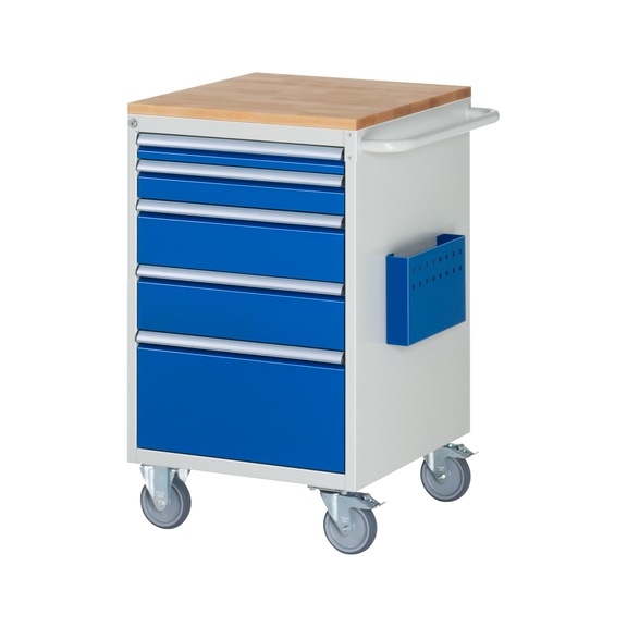 RAU Assembly trolley L5.2 580x650x975 mm 5 drawers, partial extension, beech top 25 mm - Assembly trolley (workshop)