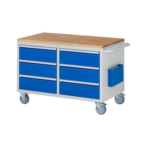 RAU LL3.0 assembly trolley 1145x650x795 mm 6 drawers, partial extension, beech top 25 mm - Assembly trolley (workshop)