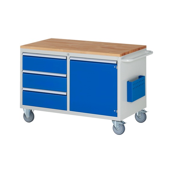 RAU Assembly trolley LL3.0 1145x650x795 mm 3 drawers partial extension 1 door beech top - Assembly trolley (workshop)