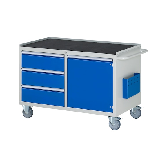 RAU Assembly trolley LL3.0 1145x650x795 mm 3 drawers partial extension 1 door metal top - Assembly trolley (workshop)