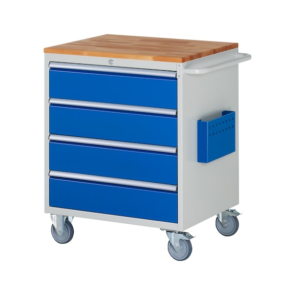 RAU Assembly trolley XL5.1 770x650x975 mm 4 drawers, partial extension, beech top 25 mm - Assembly trolley (workshop)
