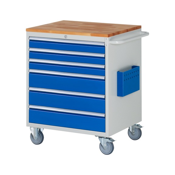 RAU Assembly trolley XL5.9 770x650x975 mm 6 drawers, partial extension, beech top 25 mm - Assembly trolley (workshop)