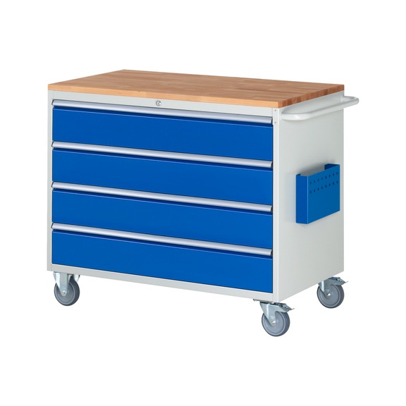 RAU Assembly trolley XXL5.1 1145x650x975 mm 4 drawers partial extension beech top 25 mm - Assembly trolley (workshop)