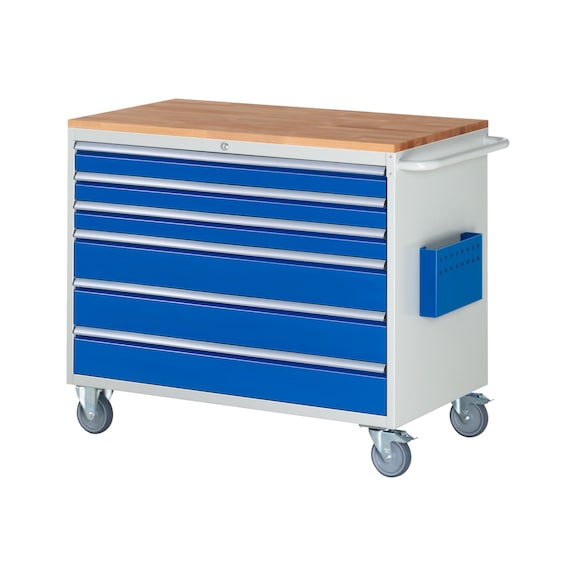 RAU Assembly trolley XXL5.9 1145x650x975 mm 6 drawers, partial extension, beech top 25 mm - Assembly trolley (workshop)