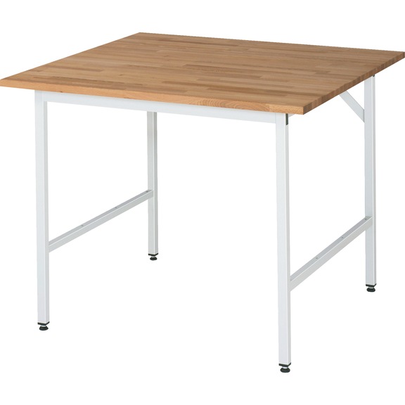RAU Jerry work table height-adjustable 1000x1000x800-850 mm solid beech top - Work table (technical)